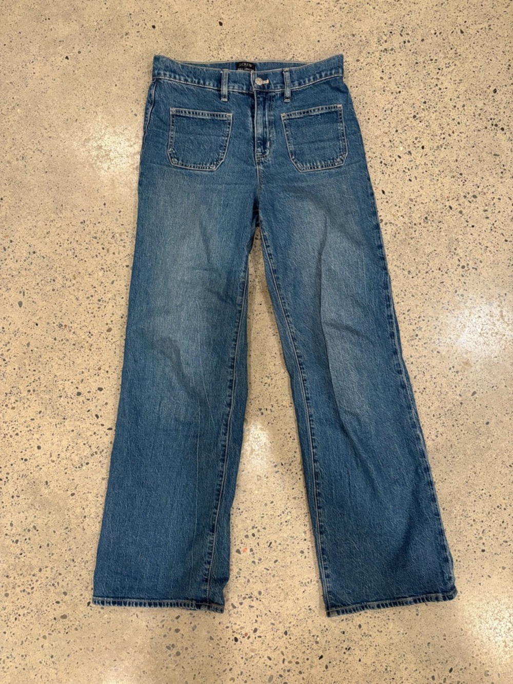 J. Crew Mid-Blue Wide-Leg Jeans